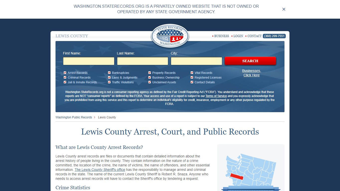 Lewis County Arrest, Court, and Public Records